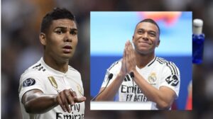 Casemiro con el Real Madrid y Mbappé