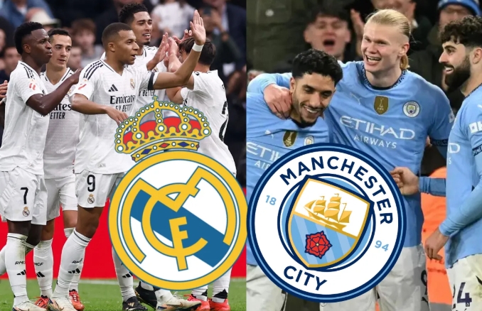 Jugadores del Real Madrid y del Manchester City