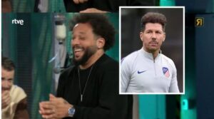 Marcelo riendo y Cholo Simeone