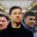 Stiller, Xabi Alonso y Rodri Hernández en el Santiago Bernabéu.