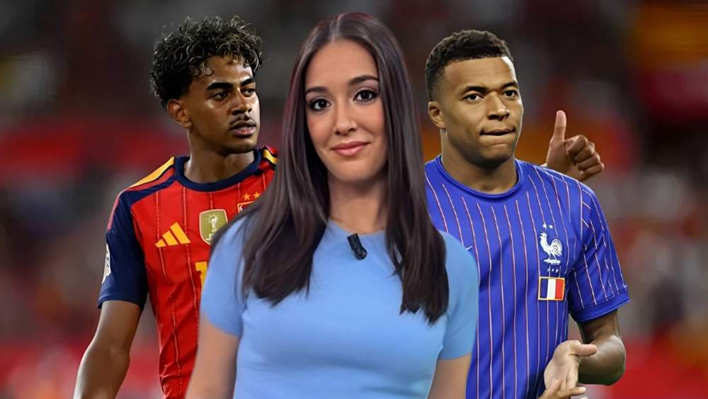 María Trisac, Lamine Yamal y Kylian Mbappé.